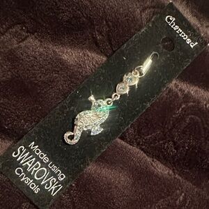 Swarovski Silver Seahorse Crystal Charm